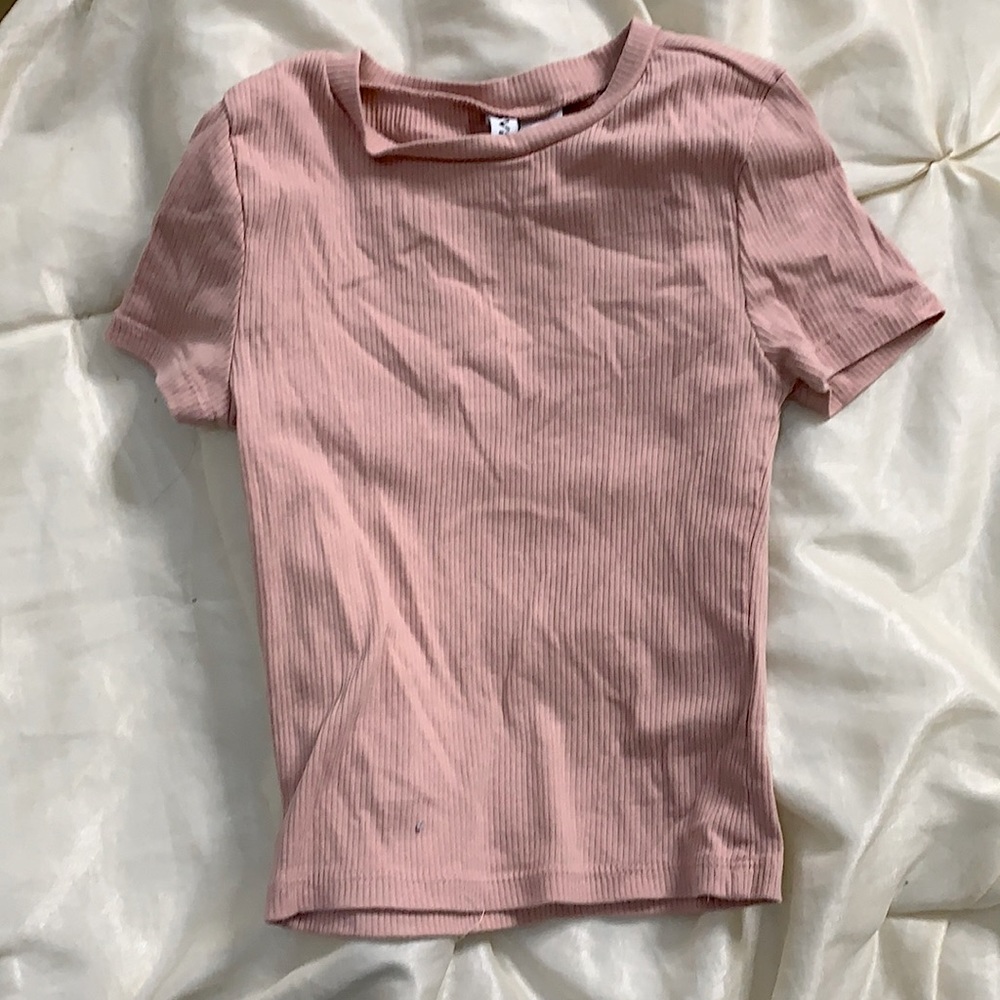 ribbed pink top